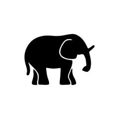 Silhouette of an Elephant A Simple Black and White Illustration for Design and Decoration Purposes