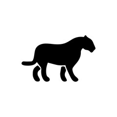 Black Panther Silhouette A Bold Graphic Representation of a Powerful Feline on a White Backdrop