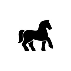 Elegantly Silhouetted Horse Depicting Movement and Grace on a Clean White Canvas