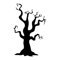 Silhouette of a Spooky Tree Halloween Decoration or Creepy Background Element