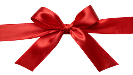 Elegant Red Satin Ribbon Bow Isolated on Black Background Festive Gift Wrapping Idea