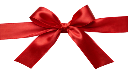 Elegant Red Satin Ribbon Bow Isolated on Black Background Festive Gift Wrapping Idea