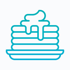 Pancake Stack on Plate Isolated Vector Lineal Gradient Icon