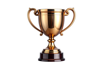 Classic bronze trophy cup isolated without shadow, perfect for awards and competition themes