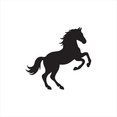 Dynamic Action Shot of a Horse Leaping in a Minimalist Design for Creative Professionals