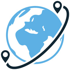 Travel icon vector. Represents tourism, vacation, and exploration. Ideal for booking sites, destination guides, and lifestyle applications.