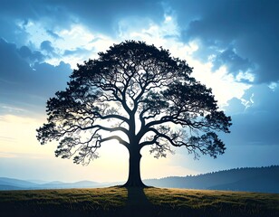 Silhouetted tree at sunset (1)