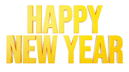 Happy new year colorful 3d render illustration text on transparent background suitable for design and etc
