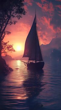Serene Sunset Boat Ride