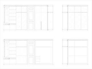 Furniture Design Built-in TV Shelf and Side-Sided Bedroom End Showcase