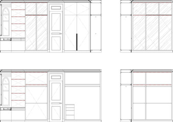 Furniture Design Built-in TV Shelf and Side-Sided Bedroom End Showcase