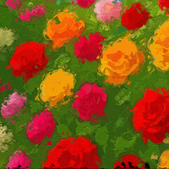 Various oil paintings, flowers, lakes, roses, peonies, chrysanthemums, landscapes, forests, butterflies