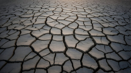 Cracked earth texture showing drought, climate change impact