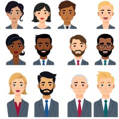 set of funny cartoon businessman