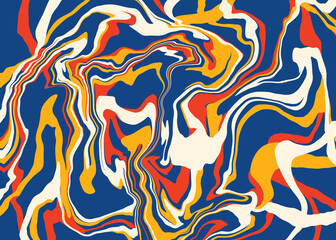 Abstract Marble Fluid Swirl Background in Retro Colors illustration design