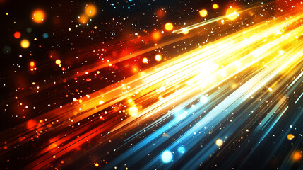 Fototapeta premium Vibrant abstract background featuring a colorful burst of radial light. Radiating beams create a dynamic visual effect with energy, motion, and modern digital style. Perfect for creative design.