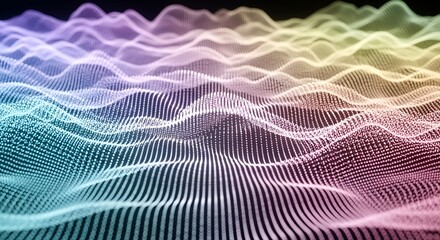 Abstract Waveform Landscape with Gradient Color Shift and Pointi