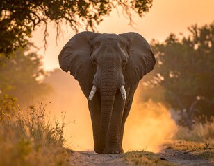 Obraz premium Majestic Elephant in African Savanna.