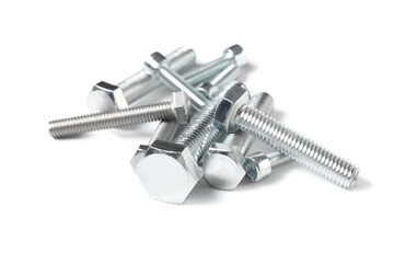 Different tap bolts isolated on white background