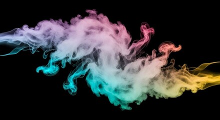 Ethereal Smoke Plumes: A Gradient of Turquoise, Lavender, and Go