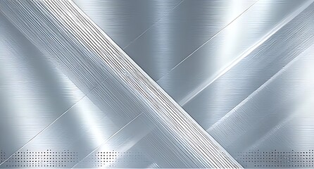 Intersecting brushed metal panels with glossy diagonal stripes and dotted accents, presenting a strong industrial and futuristic technology aesthetic for engineering or digital backgrounds.