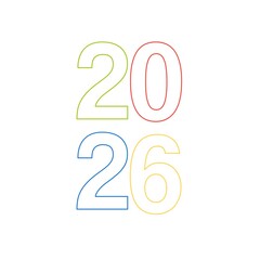 Big Set of 2026 number design template. 2026 New Year logo text design. Collection of 2026 Happy New Year. Vector illustration