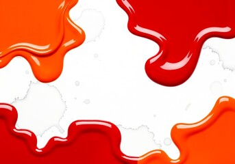 Vibrant red and orange paint splashes creating a dynamic and fluid abstract background