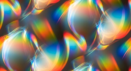 Abstract Rainbow Light Refraction with Vibrant Colors and Dark B