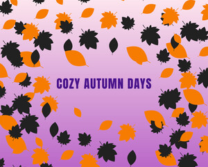 Naklejka premium cozy autumn days falling leaves