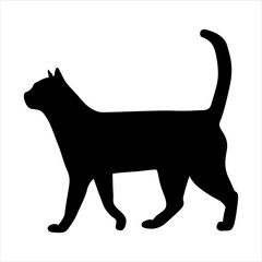 Minimalist vector illustration of a playful cat in modern style, perfect for logo, cartoon character, pet branding, and creative design projects