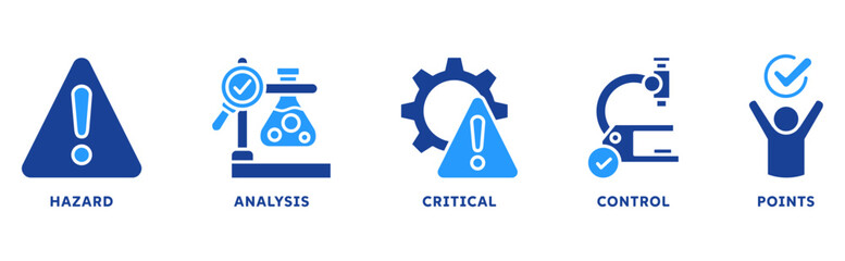 HACCP Hazard Analysis and Critical Control Points acronym icon banner