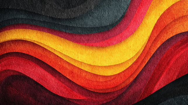 Dark grainy background with orange and white abstract color waves over a black backdrop. Noisy texture creates a modern wide banner, poster, or header design with copy space.