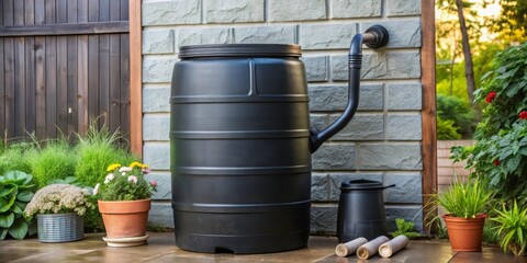 Modern Rainwater Harvesting System in Residential Garden Setting