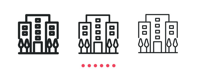 Building icon. Thin line icon vector