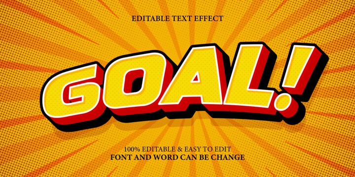 Goal editable text effect ,retro comic text style