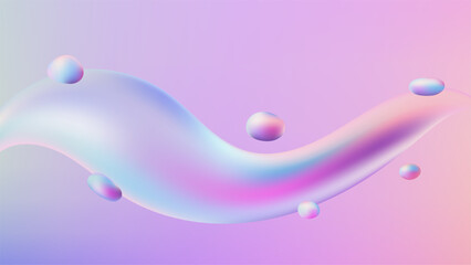 abstract background fluid wave holographic pastel spheres futuristic soft design modern texture dreamy gradient art for digital projects and contemporary visuals