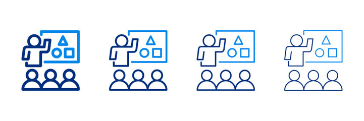 Workshop Icon Set With Two Colors And Multiple Line Styles Vector Illustration 