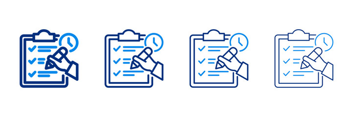 Plan Icon Set With Two Colors And Multiple Line Styles Vector Illustration 