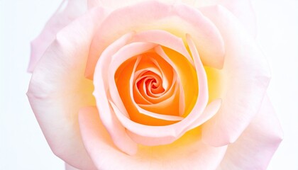 Close-up view of a blooming rose with delicate pink and yellow petals