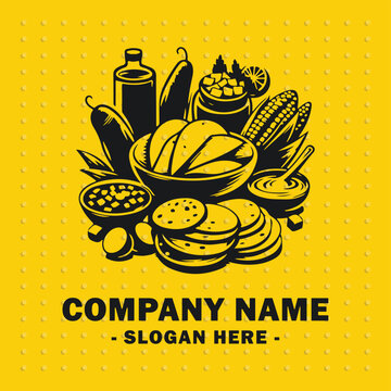 vector " logo Pupusas " vector Design logo with background