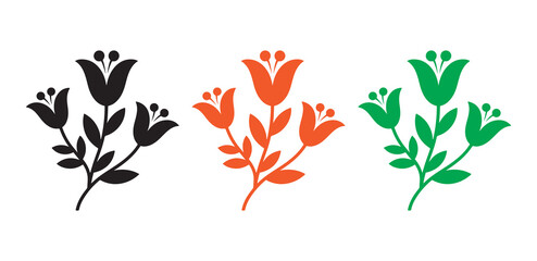 Fototapeta premium Vector flower icons in gradient color variations