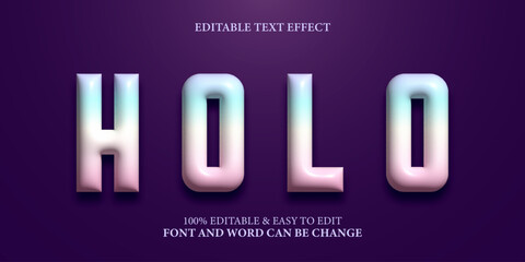 Holo 3d inflated text effect