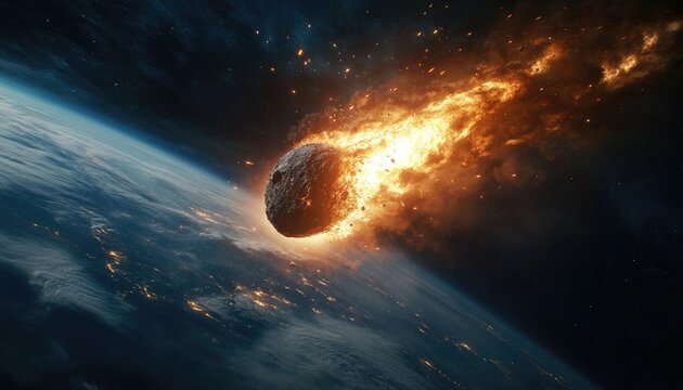 Fiery asteroid hurtling toward Earth