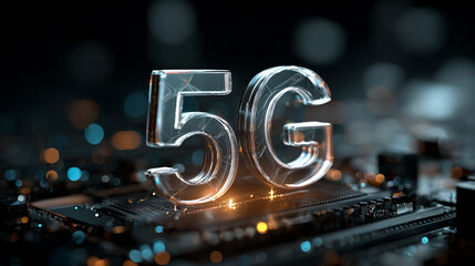 Futuristic 3D digital world map glowing with wireless 5G connections. Abstract tech background symbolizing global internet, IoT, AI, big data, and cloud computing for modern business innovation.