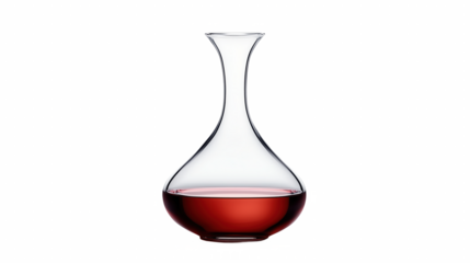 Glass Decanter with Red Wine Isolated