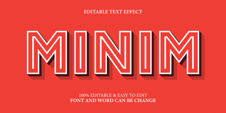Minim text effect 3d cartoon text style