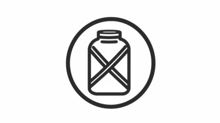 Prohibited Jar Icon Round Badge