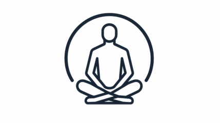 Meditation Icon Person Sitting Cross Legged