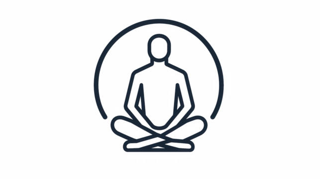 Meditation Icon Person Sitting Cross Legged - Powered by Adobe