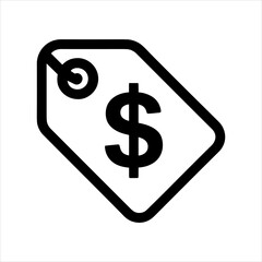 Price Tag Icon Vector, Dollar Label Symbol, Shopping Sale Discount Graphic, Tag Icon Illustration, Price Label Vector, Commerce Retail Shopping Symbol, Dollar Price Tag Vector,.